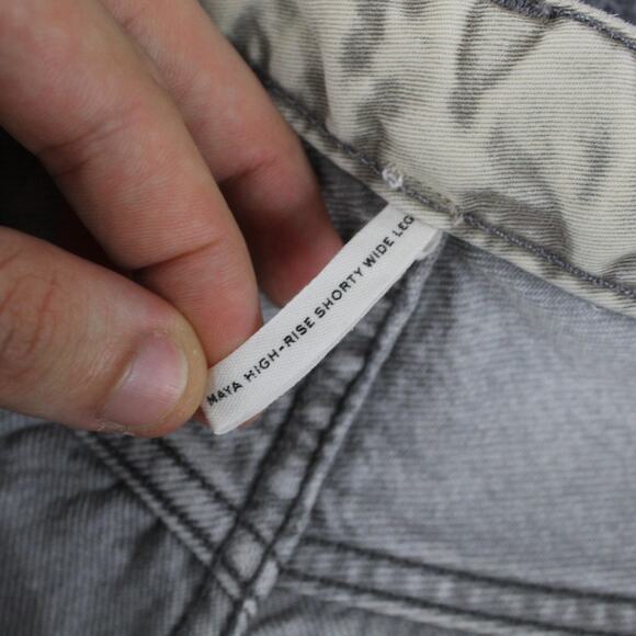 Rag Bone Jeans Womens 27 Maya High Rise Shorty Wide Leg Dust Gray Denim Casual - Picture 9 of 16